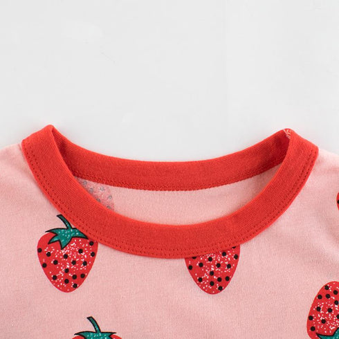 Summer girls new strawberry short sleeves