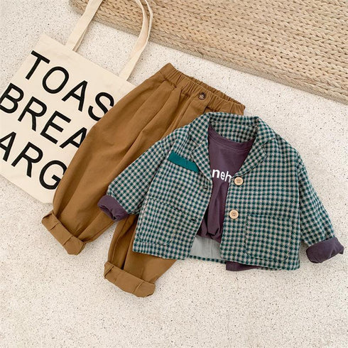 Children's Plaid Suit Coat
