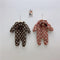 Winter baby wave plus velvet padded long sleeve climbing clothes baby warm jumpsuit
