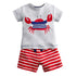Summer Boys Cartoon Crab Print Set