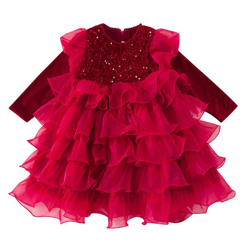 Festival plus velvet dress New Year Christmas dress dress red dress