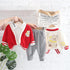 Children's Spring and Autumn Cardigan Set Three-Piece Set