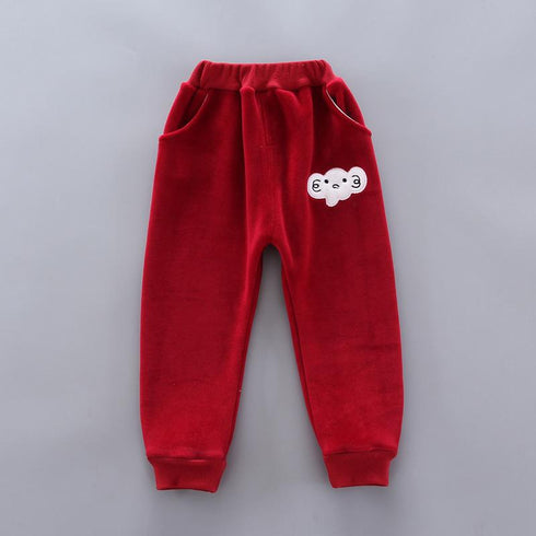 Winter children's velvet suit set of three