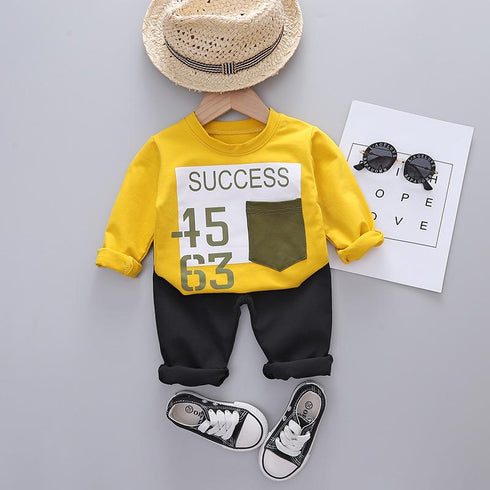 Boy's T-shirt Long Sleeve Sweatshirt Two-Piece Set