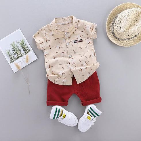 Summer Boys' Shirt Short Sleeve suit