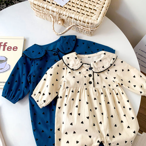 Corduroy doll collar buckle out climbing suit jumpsuit