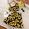 Girl's Summer Sunflower Printed Top Skirt Two-Piece Set