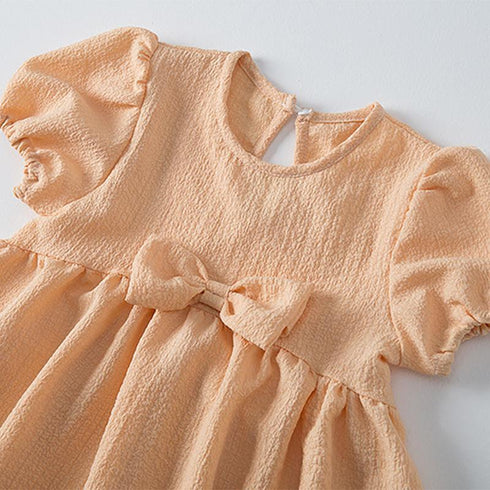 Girls' Dress Summer Dress New Bubble Sleeve Macaroon Color Princess Dress