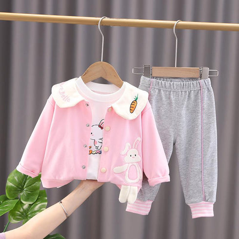 Fresh Rabbit Turnip Lapel Three Piece Set