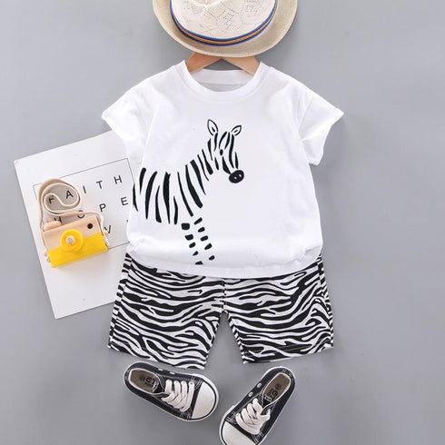 Summer children short sleeve shorts two-piece set
