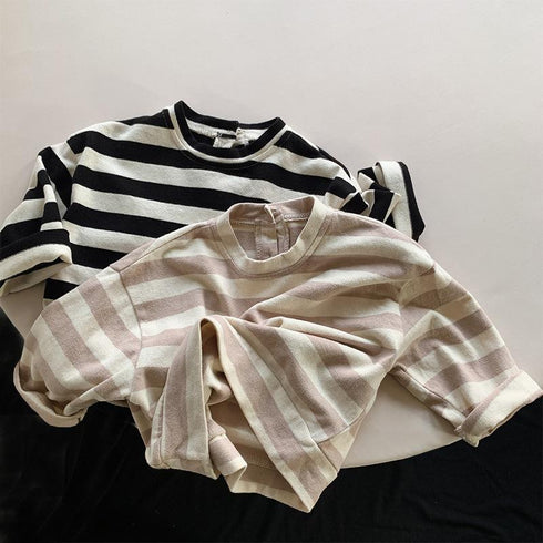 Children's Striped Tee Casual Joker Long Sleeve Top