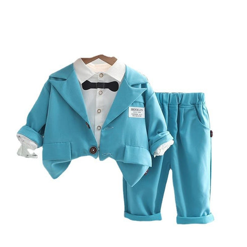 Spring and autumn boys casual long sleeve three-piece set
