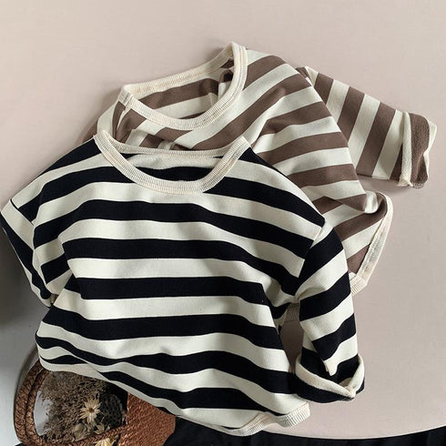 Spring and Autumn Children's Long Sleeve T-shirt Striped Casual Top