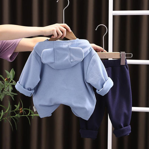 Spring and Autumn Children's Long Sleeve Hoodie Two-Piece Set