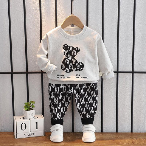 Spring and Autumn Boys Long Sleeve Two-Piece Set