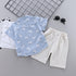 Boys summer suit short sleeve shirt shorts two-piece set