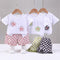Round Neck Short Sleeve Suit Baby Casual Plaid Shorts Two-piece Set