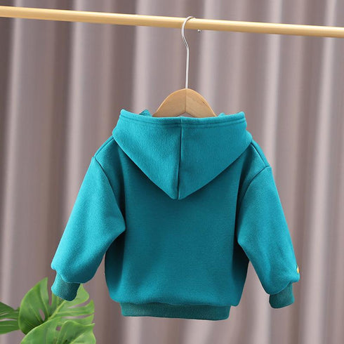 Boy's winter velvet hooded sweater