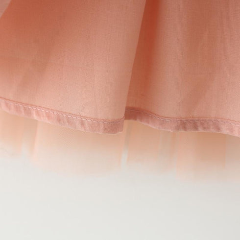 Autumn New Baby Girl Waist Flower Long Sleeve Dress Girl Mesh Princess Dress