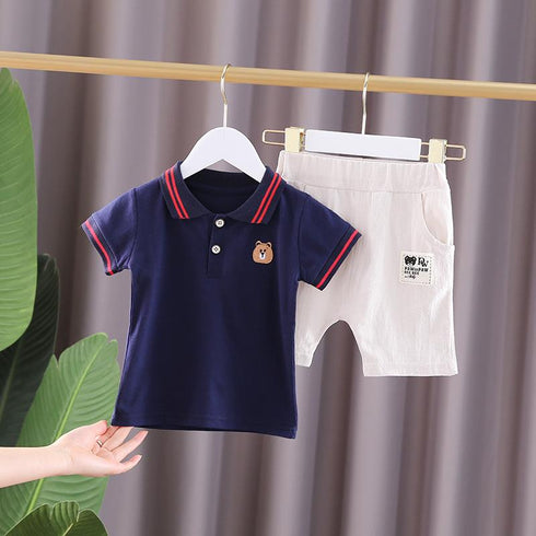 Boys summer sports short sleeve shorts children's clothing