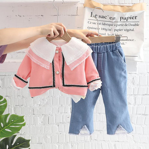 Lace Collar Small Fragrance Long Sleeve Suit