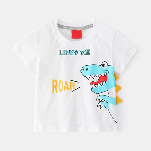 Summer Boy Dinosaur Print Short Sleeve