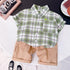 Summer boy suit short sleeve shirt two-piece set