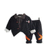Autumn and winter boys plus velvet long sleeve suit set of three