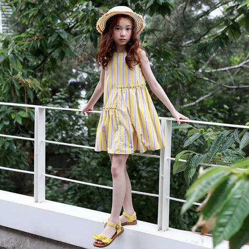 Summer New Children's Clothing Girls Skirt Striped Vest Dress Girls Dress