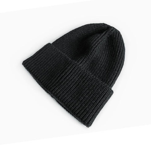 Monochrome casual knit flanged wool hat 15.74-18.89 inches