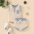 Summer children sleeveless triangle short two-piece set