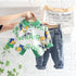 Spring and autumn boys casual long sleeve suit two-piece set