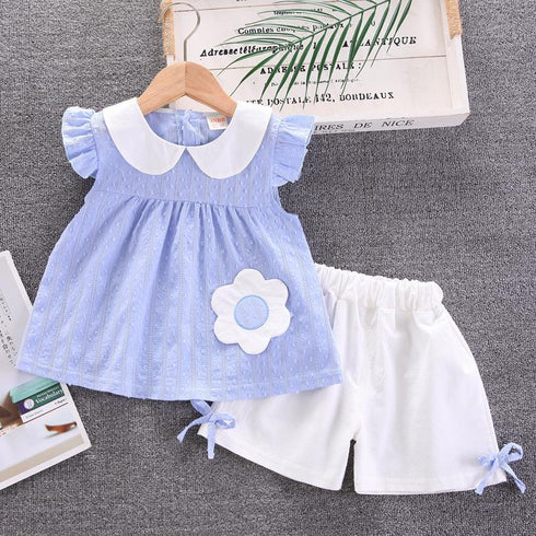 Girl's Short Sleeve Set Two-Piece Set