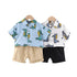 Boys summer suit short-sleeved shirt and shorts two-piece set