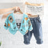 Spring and Autumn Boys Long Sleeve Cardigan Three-Piece Set