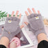 Carrot Half Finger Flip and Cashmere Thickened Warm Gloves