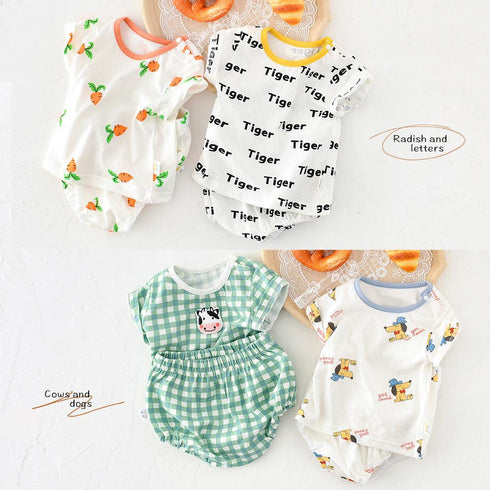 Baby cute cartoon T-shirt bag fart pants cool suit