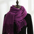 Solid color cashmere scarf fashion tassel scarf