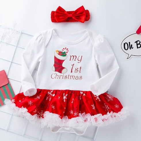 Christmas Baby Long Sleeve Ha Dress Jacket Climbing Dress Infant Festival Suit