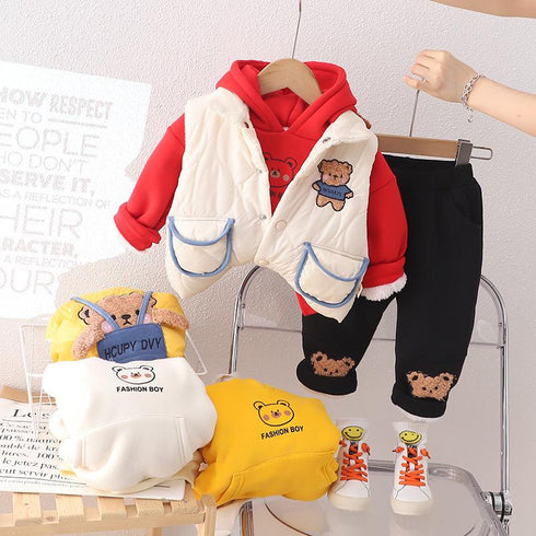 Boys winter three-piece leisure warm suit