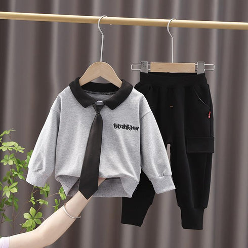 Boys long sleeve suit casual two-piece set