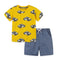 Children's Car Design Short Sleeve Two-piece Set