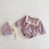 Spring baby 100-day lace ruffled long sleeve one-piece climbing suit