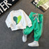 Love Round Neck Sweater Long Sleeve Suit Boy Baby Sports Pants Two-piece Set