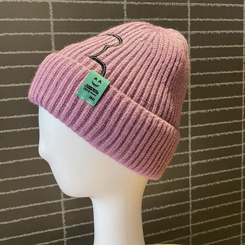 Autumn and winter Japanese cute bear embroidered wool cap 22.0-22.8 inches