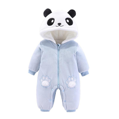 Autumn and winter panda baby jumpsuit thickened newborn jumpsuit