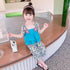 Summer Suit 2022 New Girls Sweet Cute Three-dimensional Flower Coat Pants Two-piece Set