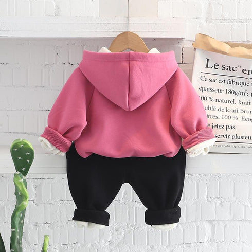 Children's Autumn and Winter Suit Hooded Two-Piece Set