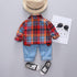 Boy's Spring and Autumn Shirt Pants Two-Piece Set
