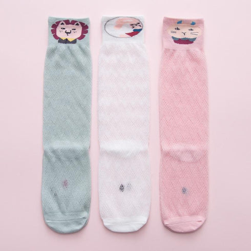 Children's Ultra-thin Cartoon Medium Tube Socks